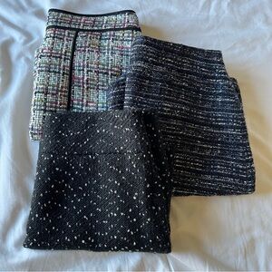 Lot of 3 Loft Ann Taylor The Limited pencil a line mini tweed skirts